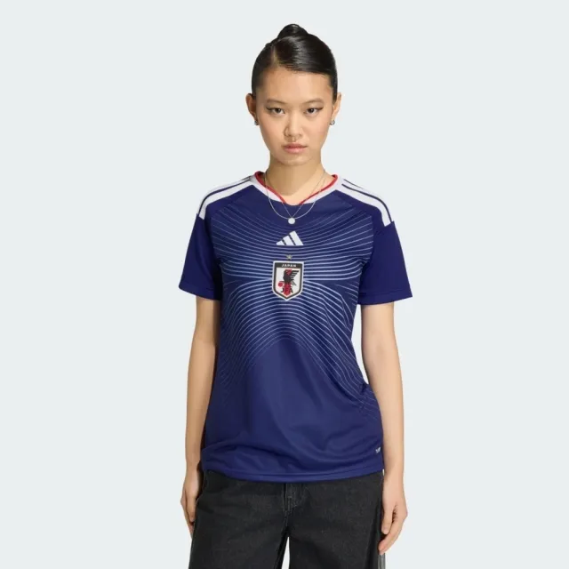【adidas 愛迪達】Jfa H Jsy W 女 T恤 運動上衣 深藍 世界盃 日本主場 短袖球衣(JZ9684)