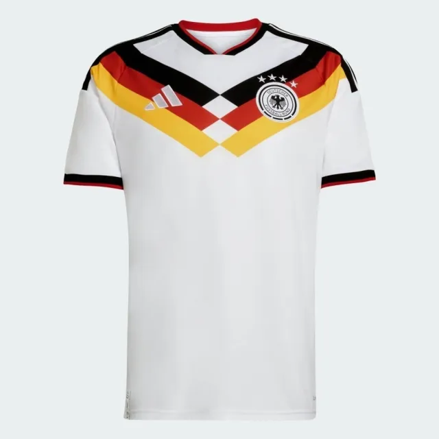 【adidas 愛迪達】Dfb H Jsy 男 足球衣 世界盃 德國 主場復刻球衣 白 紅黑(KD8363)