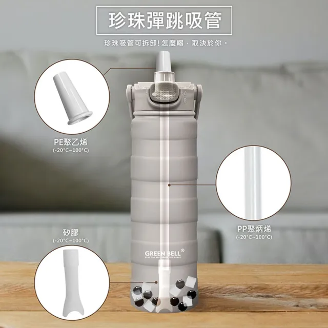 【GREEN BELL 綠貝】316不鏽鋼陶瓷靡顏保溫杯750ml(吸管直飲兩用 陶瓷內膽 保冷 SGS)