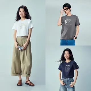 【GIORDANO 佐丹奴】男女裝印花圓領短袖T恤(多色任選)