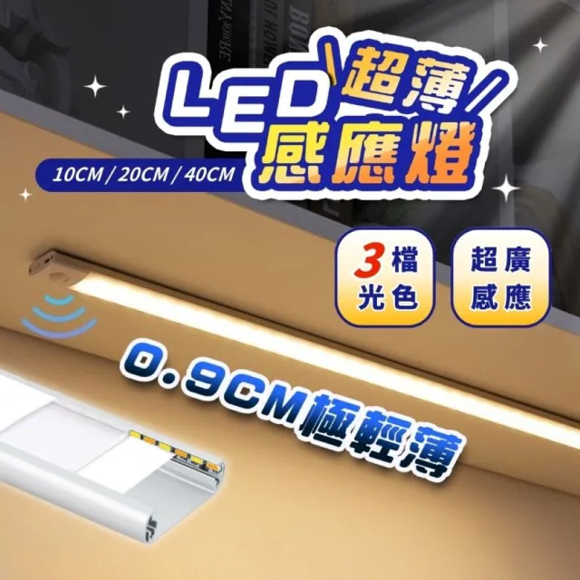 【享屋】超薄LED人體感應燈-10cm (紅外線感應燈 磁吸式LED感應燈 超薄LED)