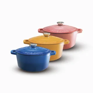 【Mins London】琺瑯鑄鐵鍋深鍋 24cm（倫敦橘）(湯鍋 IH爐 / 烤箱 / 電爐適用)