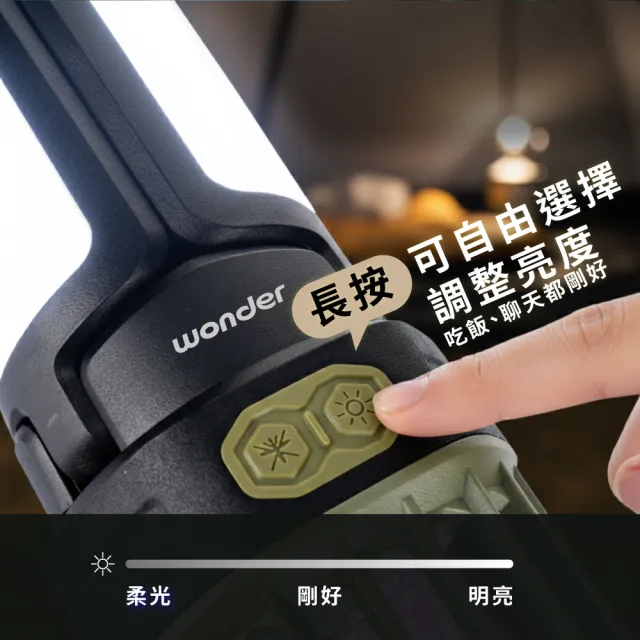 【WONDER 旺德】電擊式露營捕蚊燈 可吊掛 露營 照明 捕蚊燈 USB充電 IPX6防水 兩用 便攜 WH-G24L