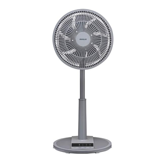 SANLUX 臺灣三洋 EF-T12AJ2 立扇，12吋風扇尺寸，七片式風扇葉設計，提供三段風速調整，帶來舒適涼風。產品尺寸寬355x深355x高666-846mm，重量約3kg，消耗電功率僅43W，高效省電適閤家用。產地中國，保固1年，電壓110V/60Hz，BSMI許可字號R63999，安全可靠的選擇。