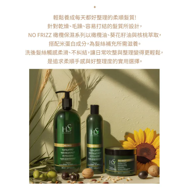 【HS MILANO】米蘭。萃 橄欖保濕髮膜500ml(乾燥、毛躁髮質)