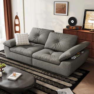 【hoi! 好好生活】Linsy帆船可調座深帶調節儲物扶手貓抓布大三人沙發2.5M 日霧灰 G290