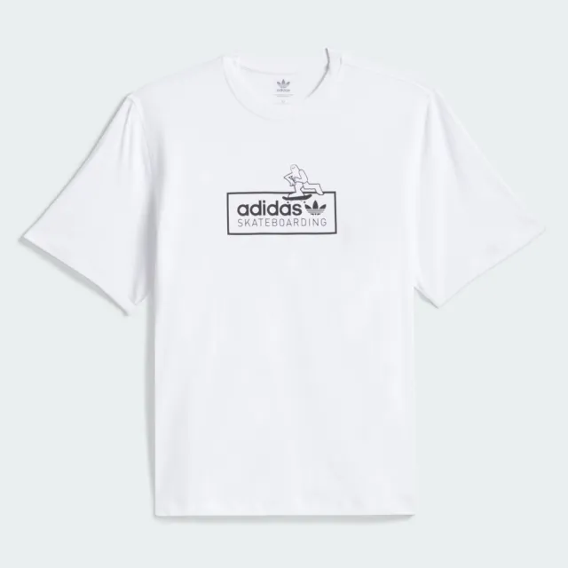 【adidas 愛迪達】Gonz Logo Tee 男女 T恤 運動上衣 休閒短袖 白 亞版 純棉(KF1836)