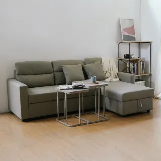 【RICHOME】DORIDA L型貓抓皮收納沙發(三人沙發 獨立筒沙發 防潑水沙發 小戶型沙發 SF110)