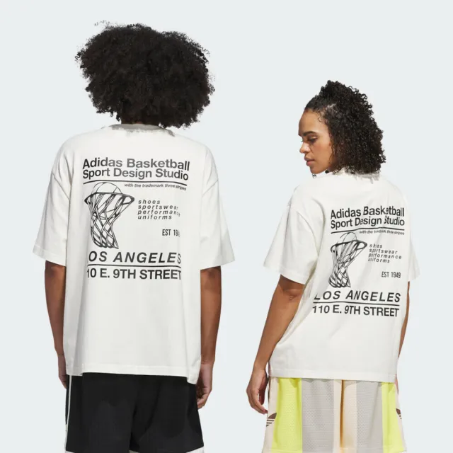 【adidas 愛迪達】Adi Sd Ball Net 男女 T恤 運動上衣 休閒短袖 白 純棉(JP2135)