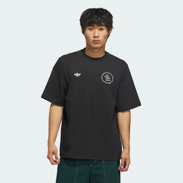 【adidas 愛迪達】Gonz Spot Tee 男女 T恤 運動上衣 休閒短袖 黑 亞版 純棉(KE1015)