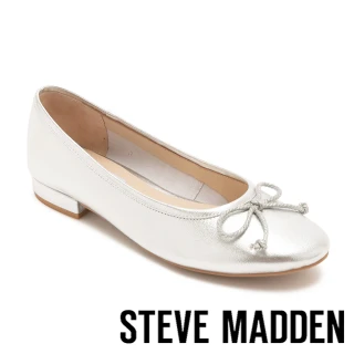 【steve madden】素面編織蝴蝶結娃娃鞋 TWVINA(銀色)