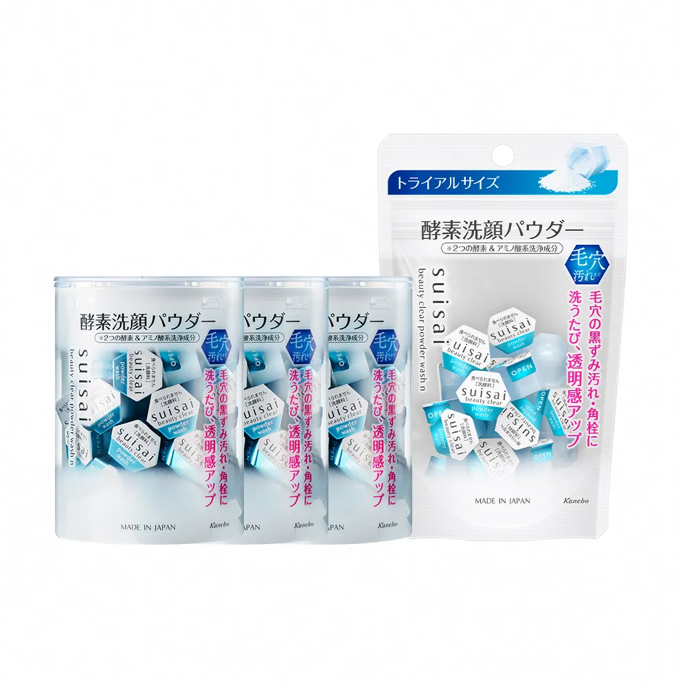 【Kanebo 佳麗寶】suisai 淨透酵素粉111顆洗淨拋光組 (洗面乳)