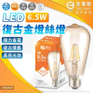 【DanceLight 舞光】3入組 免運費 LED 6.5W 燈絲燈 E27 古銅色燈殼 復古金 2300K 黃金光
