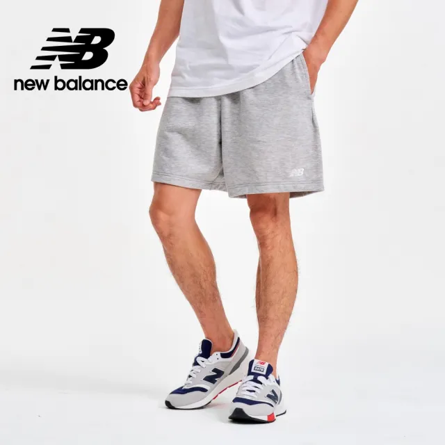 【NEW BALANCE】NB 鬆緊抽繩棉質短褲_男性_灰色/黑色_MS41520AG_MS41520BK(美版 版型偏大)
