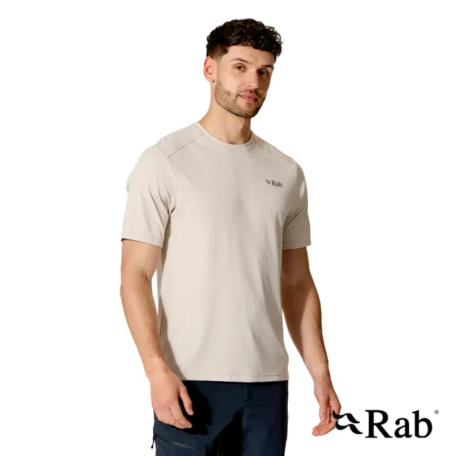 【RAB】Force Tee 短袖防曬抗臭排汗衣 男款 鵝卵石白 #QCC24