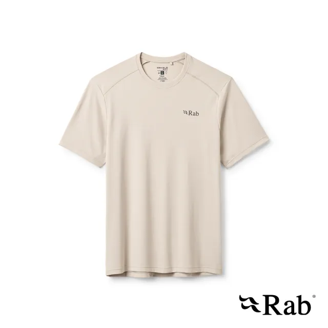 【RAB】Force Tee 短袖防曬抗臭排汗衣 男款 鵝卵石白 #QCC24