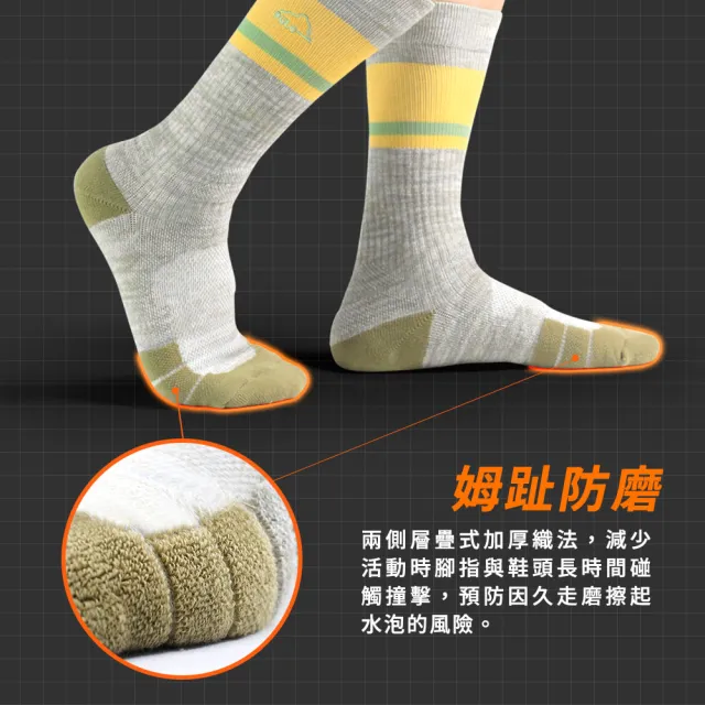 【PULO】高強度耐磨減壓羊毛登山襪(長襪/超強吸溼排汗/耐磨厚底除臭襪/美麗諾羊毛/壓力襪)