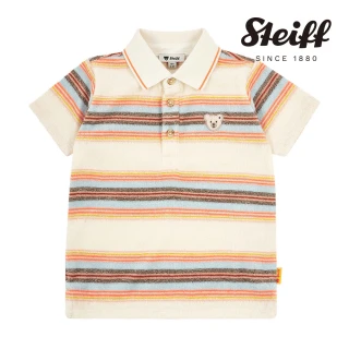 【STEIFF】熊頭童裝 短袖條紋Polo衫(短袖上衣)