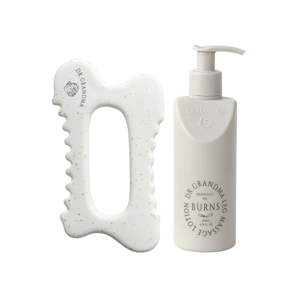 【阿嬤的配方】官方直營 漫步雲端按摩組｜精油按摩乳1瓶 火山石推拿按摩板(多功能5曲面/推拿放鬆/刮痧循環)