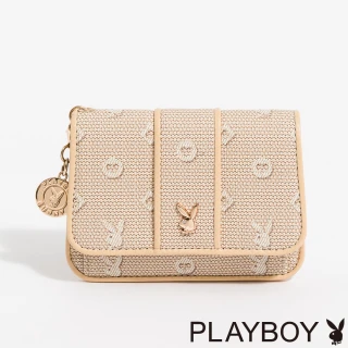 【PLAYBOY】PLAYBOY - 卡片零錢包  Bunny Love系列 - 卡其色