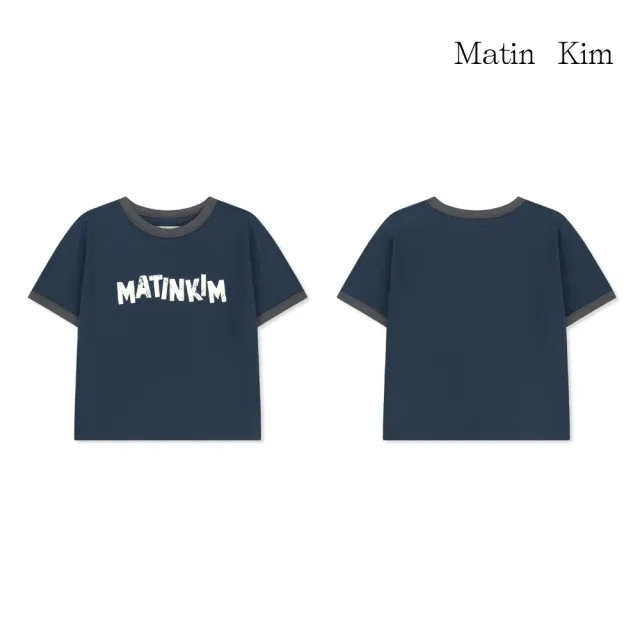【MATIN KIM】官方旗艦 JENO同款女版LOGO滾邊短版上衣(多款任選)
