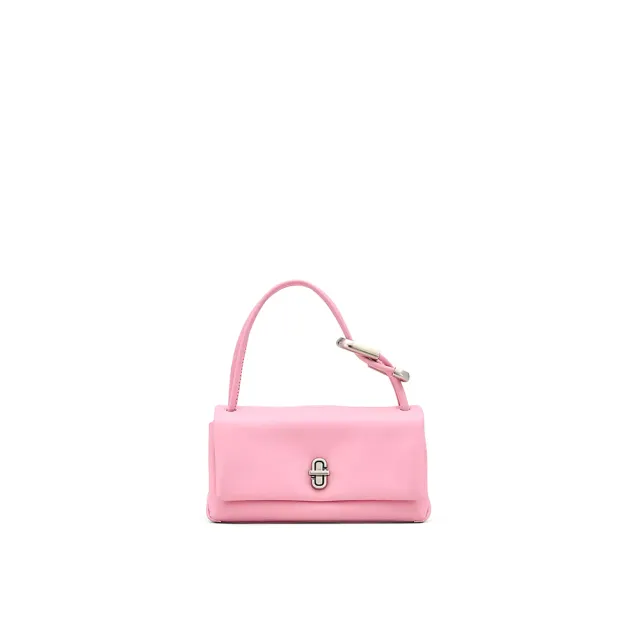 【MARC JACOBS】本季精選 MJ THE DUAL 緞帶粉皮革小型 手提/肩背包
