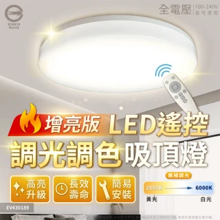 【Everlight 億光】2入組 2026新款 LED 星樂 50W 吸頂燈 調光調色 EA08