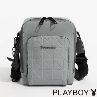【PLAYBOY】PLAYBOY - 斜背包  Future Grey系列 - 灰色