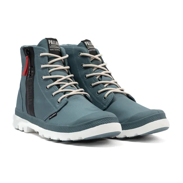 【Palladium】PAMPA HI SEEKR2 LT+WP+輕量再生大底橘標防水鞋/休閒鞋-男鞋/女鞋-迷霧藍(74406-417-M)