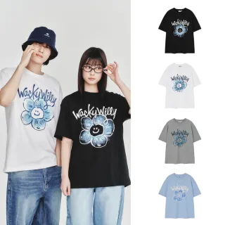 【Wacky WiLLY】官方旗艦館 Big LILY圖案短袖T恤(UNI短袖上衣 黑/藍/灰/白色)