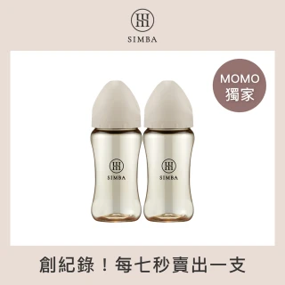 【Simba 小獅王辛巴】蘊蜜鉑金PPSU寬口防脹氣奶瓶2入組(270ml/全齡適用/momo獨家/主導式餵奶專用)