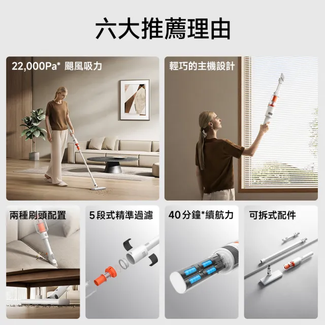 【小米】官方旗艦館 Xiaomi 無線吸塵器 P30(22000Pa吸力/五重濾網/850g超輕/40分鐘續航/吸塵器/含兩年保固)