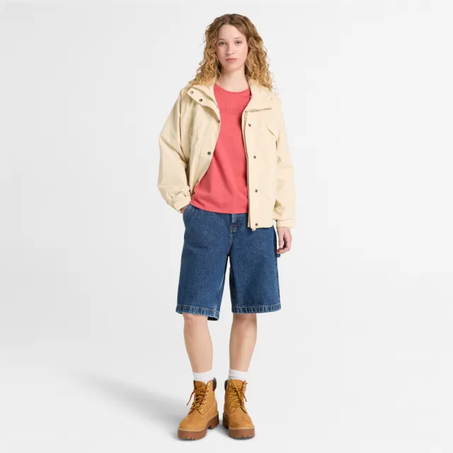 【Timberland】女款淺紅色休閒短袖T恤(A6AZP872)