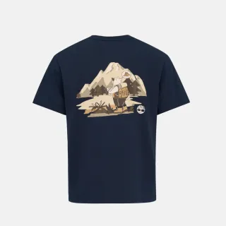 【Timberland】中性深寶石藍健行熊圖案短袖T恤(0YHHD433)