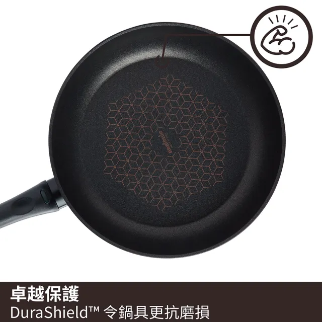 【MEYER 美亞】ESSTEELE意帝斯 智慧感溫手把 鑽石不沾鍋 32cm平底鍋(IH/電磁爐適用)