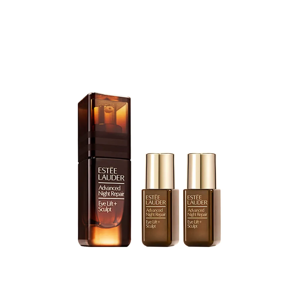 【Estee Lauder 雅詩蘭黛】小棕4D眼萃組(特潤超導4D抗皺緊實眼萃15ml贈小棕眼萃5mlx2)