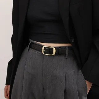 【LEESA】牛皮帶\褲帶\精品皮帶\經典腰帶\真皮皮帶女\腰帶\時尚腰帶\高級感\黑色皮帶\金屬