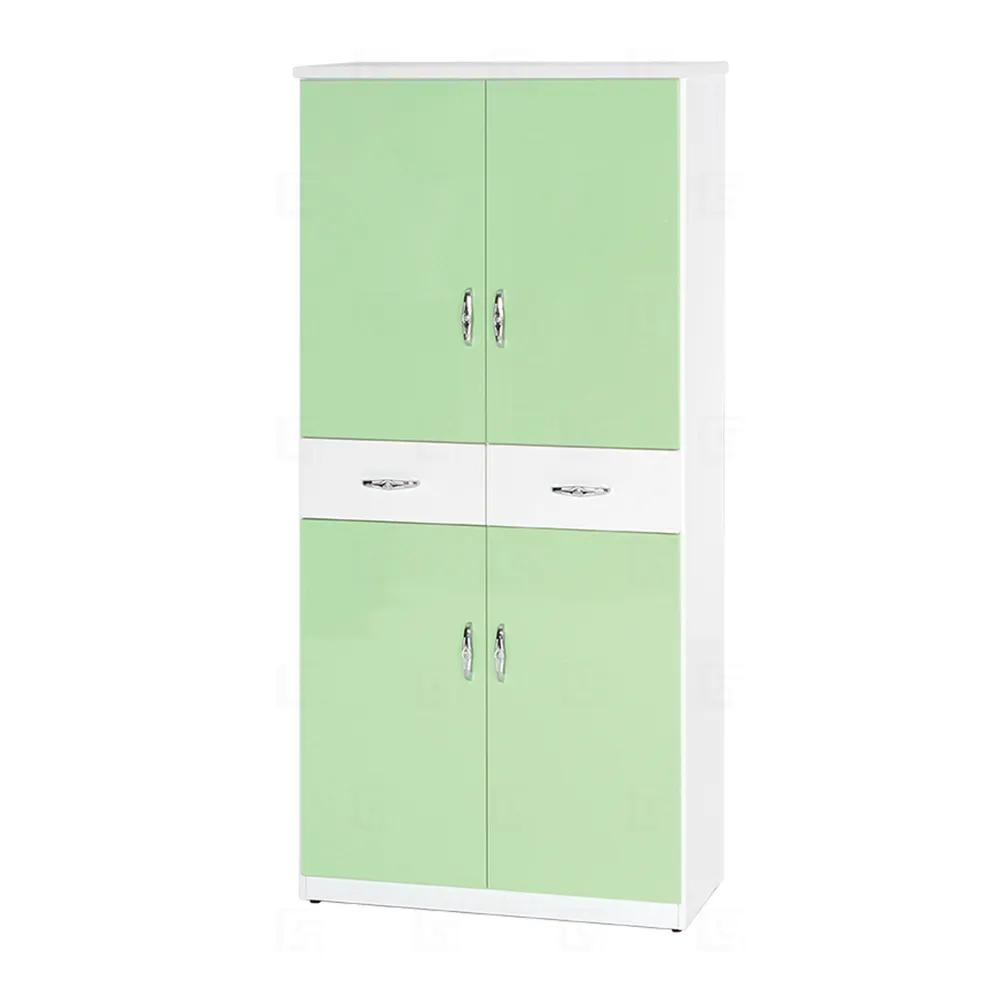 【顛覆設計】防水塑鋼2.2尺四門二抽緩衝鞋櫃(寬65x深37x高180cm)