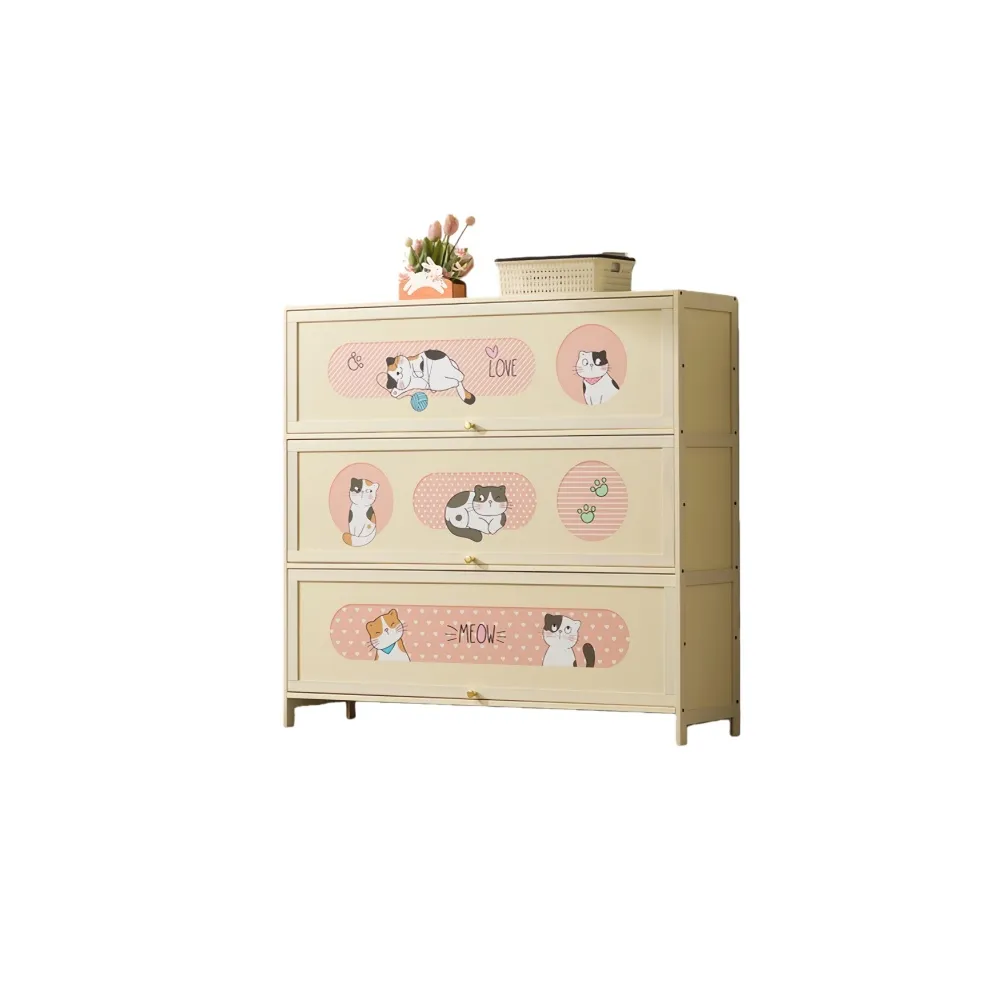 【銘利萊】門口家用鞋櫃 多層鞋架 大容量神器大鞋櫃 動畫團鞋櫃(貓咪款 七層110*33*106)