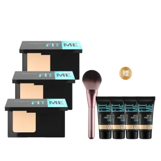 【MAYBELLINE 媚比琳】反孔特霧全進化零瑕嫩粉餅SPF44 3入組(#最強磨皮嫩粉餅)