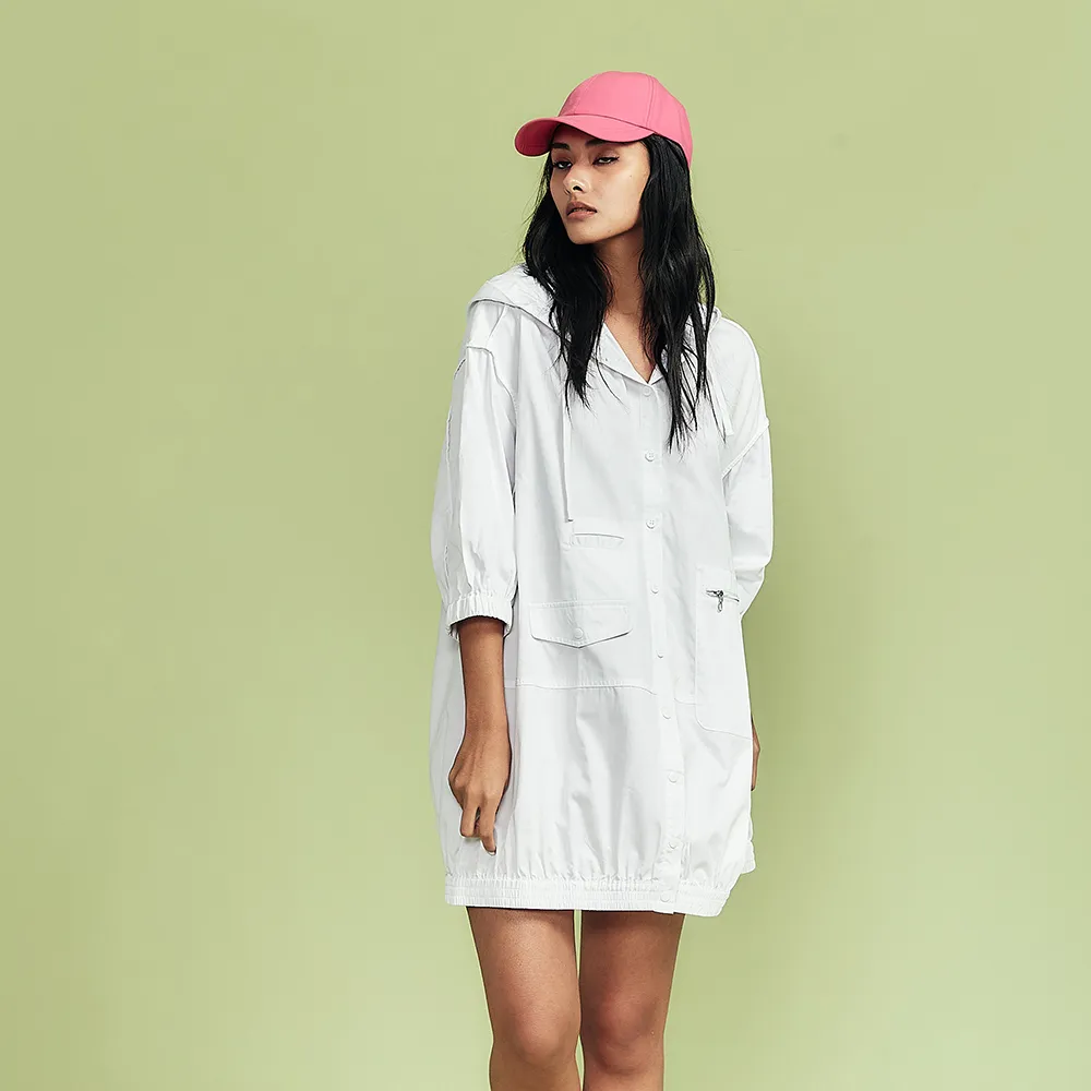 【ICHE 衣哲】Cop.Copine 法國原裝進口兩穿輕量白色立領上衣外套