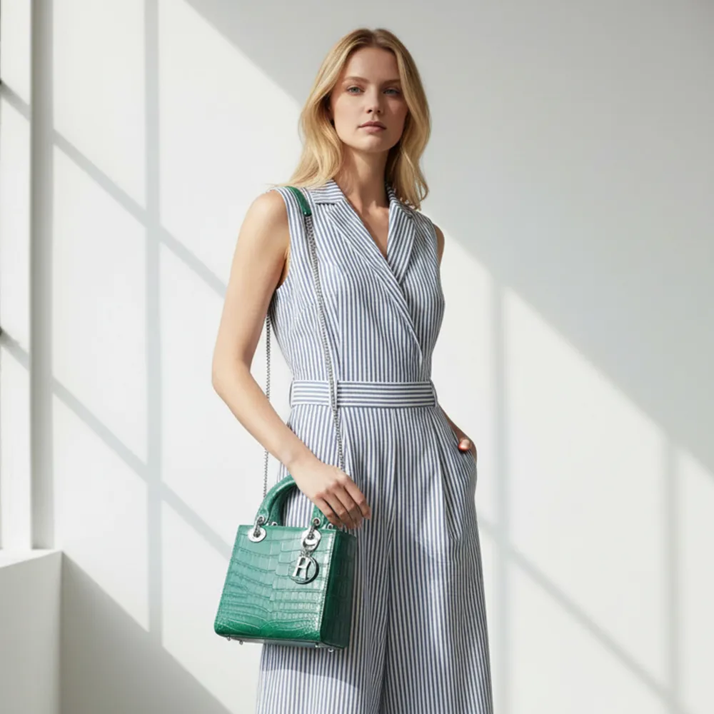 【M2nd】珍稀鱷魚腹皮手提斜背黛妃包(Y0019D)