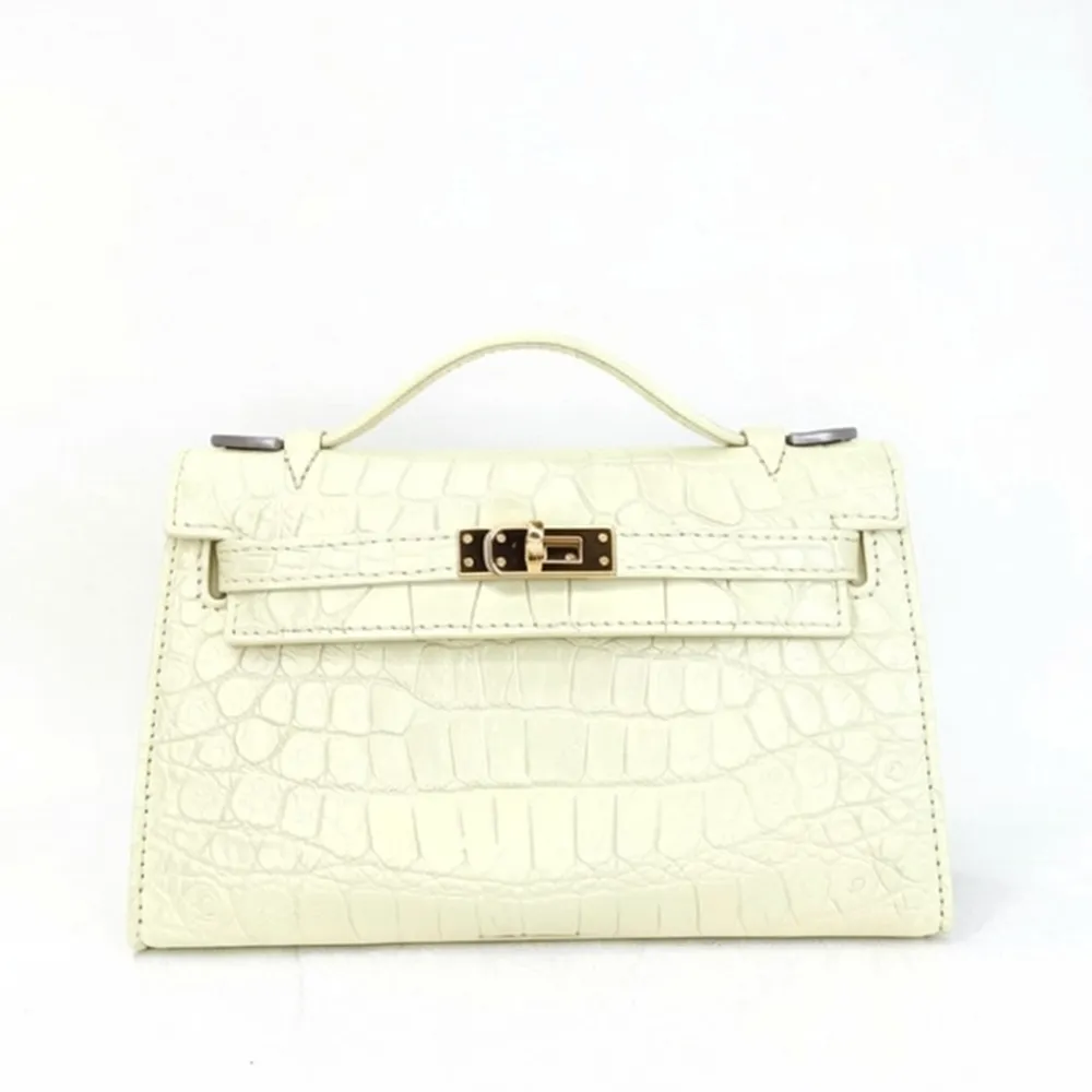 【M2nd】珍稀美洲鱷魚腹皮凱莉手拿包(Y0060D)