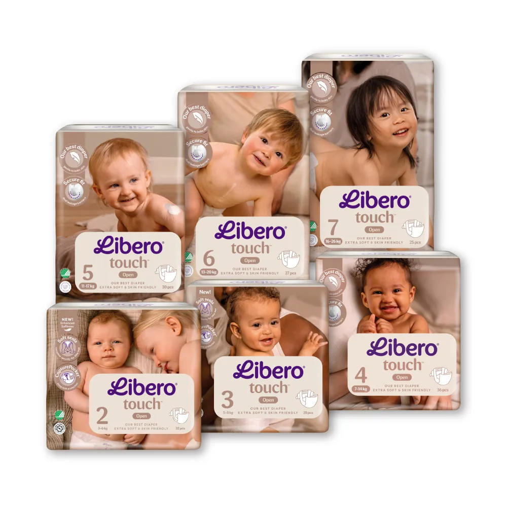 【麗貝樂】嬰兒紙尿褲TOUCH 5-7號(箱購/新包裝)