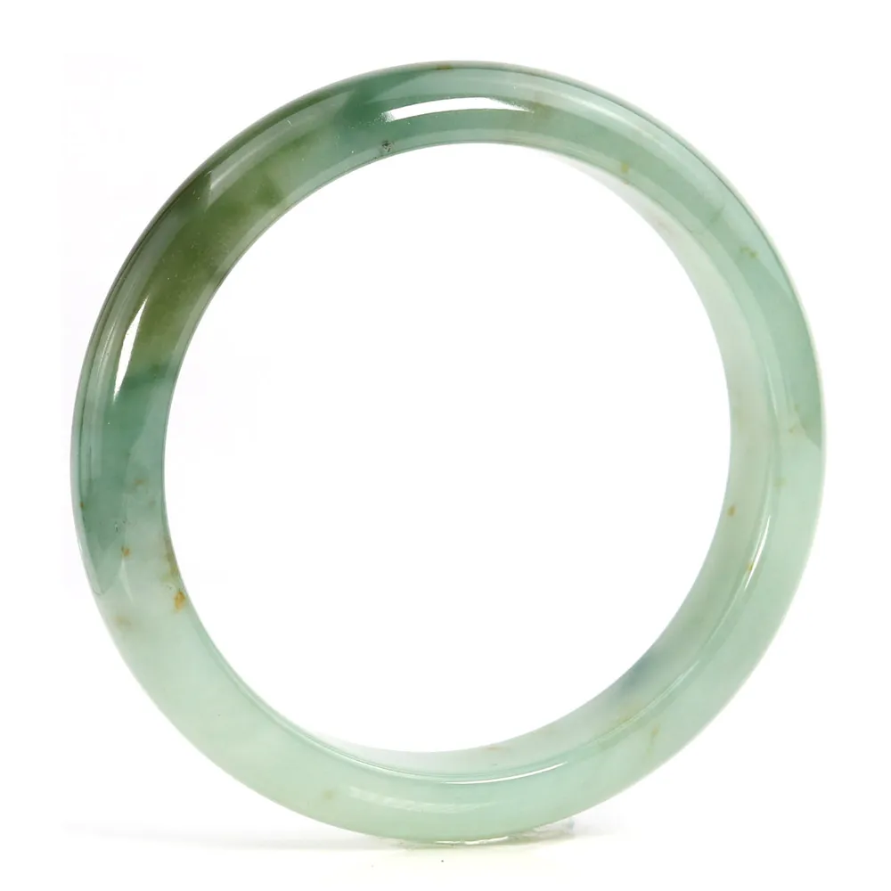 【JA-ME】天然A貨翡翠冰種飄花灑金玉鐲#18.5