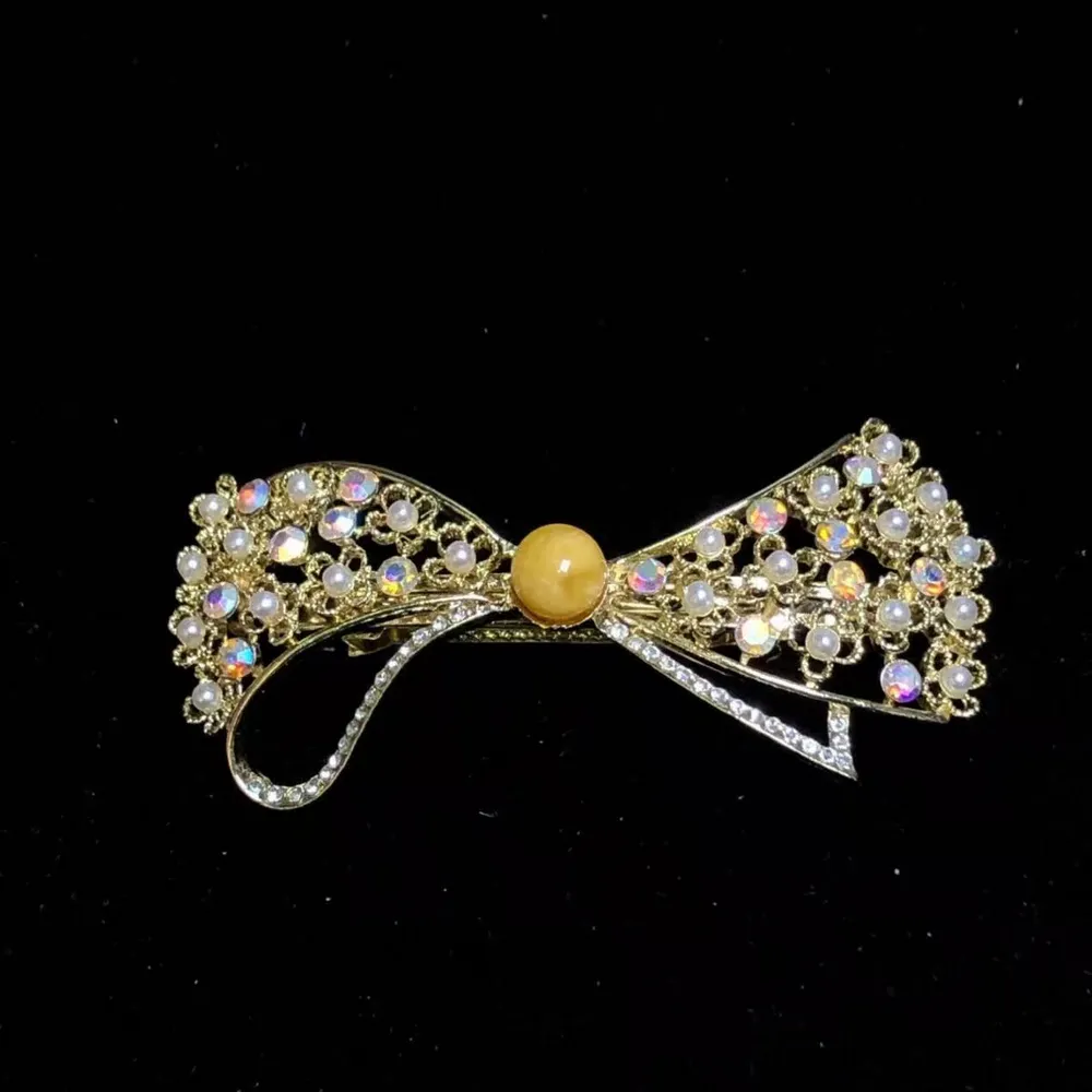 【勝弘珠寶】波羅的海金絞蜜髮夾-8MM(金絞蜜髮夾)