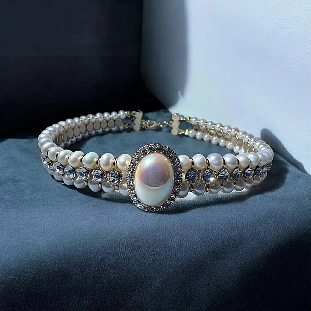 【赫本珠寶】($5980)復古風雙層無核極光白色珍珠項鍊