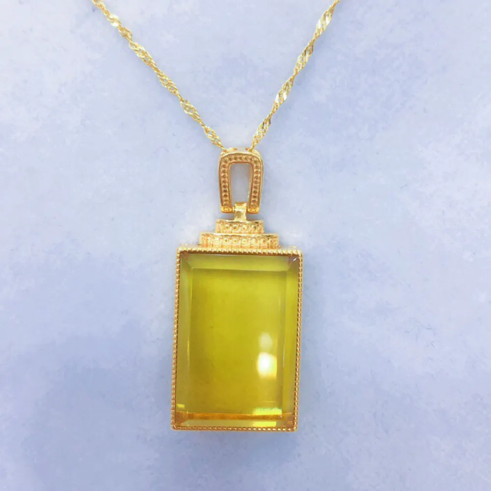 【勝弘珠寶】多明尼加藍珀平安順遂項鍊