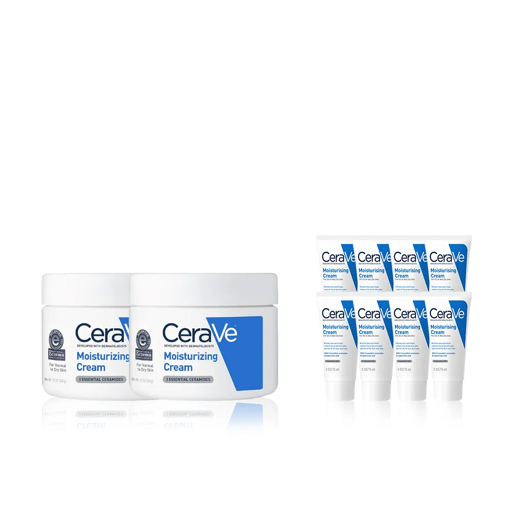 【CeraVe 適樂膚】長效潤澤修護霜340g 買2送8(臉部身體乳霜)
