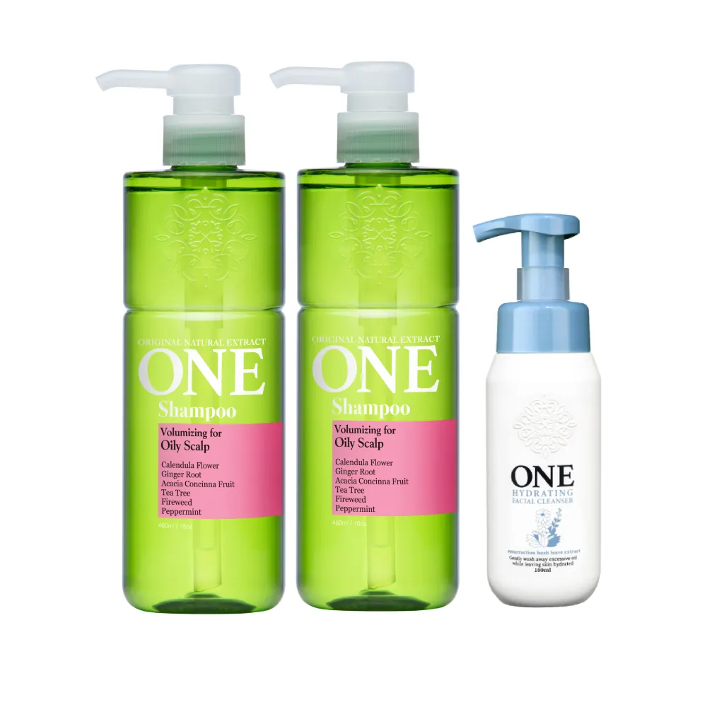 【ONE】植萃洗髮精480mlx2+ 洗顏慕斯180mlx1(任選)
